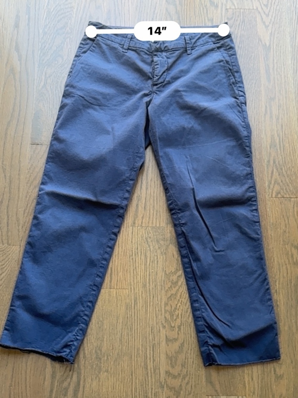 Frank & Eileen Navy Blend Straight Leg Pants 97% Cotton Classic Minimalist Sz 4 - Picture 4 of 9